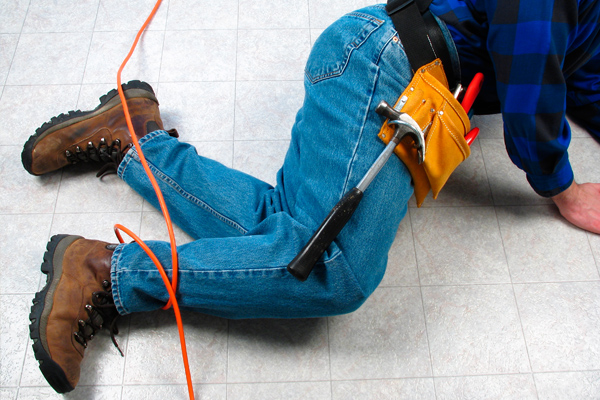 Photo of an electrician working