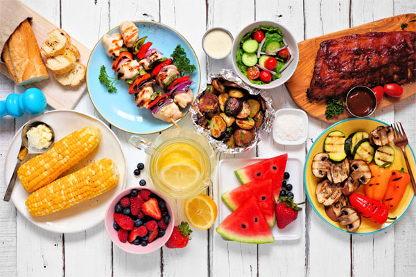 Photo of a summertime food spread
