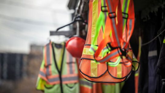 Photo of safety equipment on a construction site